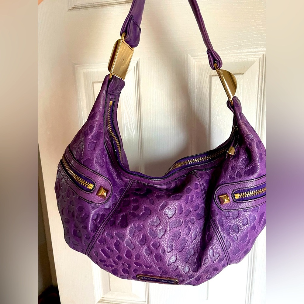 Betsey Johnson purple cheetah purse